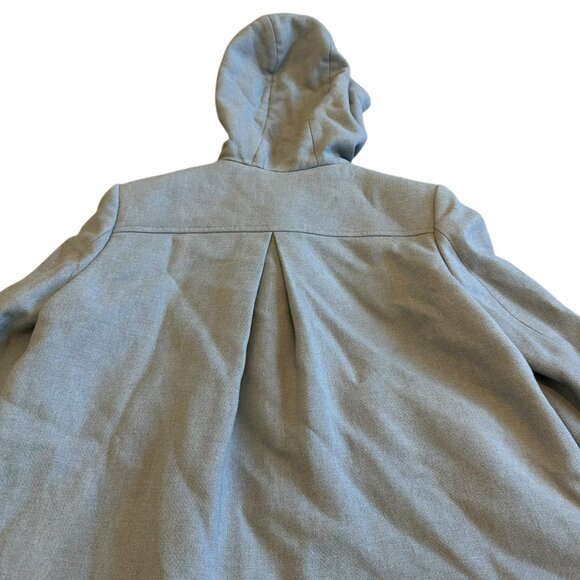 ba&sh Cotton Wool Blend Toggle Coat Jacket Waist-Length Blue Hooded Size 8 Women - Picture 8 of 12